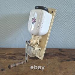 Vintage ROSES Wall Coffee Mill Grinder Mounted Moulin cafe Kaffeemuehle