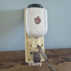 Vintage ROSES Wall Coffee Mill Grinder Mounted Moulin cafe Kaffeemuehle