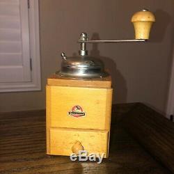 Vintage Rare German Zassenhaus Original Manual Coffee Grinder Wooden Knobs