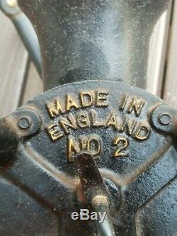 Vintage Spong & C. Ltd Hand Crank No. 2 Coffee Grinder Mill Made In England