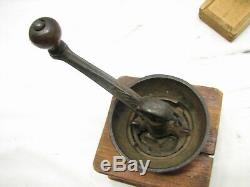 Vintage Toy Salesman Sample Burr Coffee Mill Lap Grinder Needs Love Cast iron