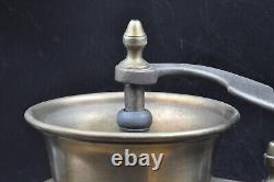 Vintage Unique Piece Handmade Coffee Mill In Brass
