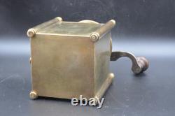 Vintage Unique Piece Handmade Coffee Mill In Brass