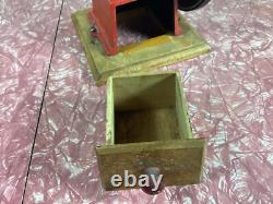 Vintage Used Elma Coffee Grinder Cast Iron Antique With Drawer And Hopper