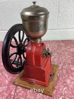 Vintage Used Elma Coffee Grinder Cast Iron Antique With Drawer And Hopper