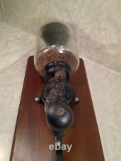 Vintage W H Company Coffee Grinder on Wall Plate