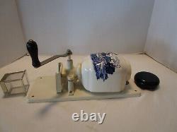 Vintage Wall mounted Coffee Grinder W. Germany Blue Delft Windmill Porcelain