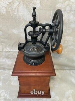 Vintage Wood & Iron Coffee Grinder No Maker Name