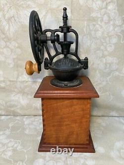 Vintage Wood & Iron Coffee Grinder No Maker Name