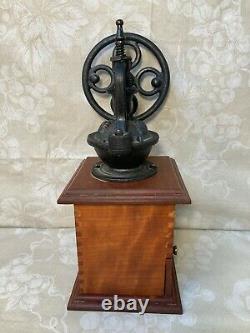 Vintage Wood & Iron Coffee Grinder No Maker Name