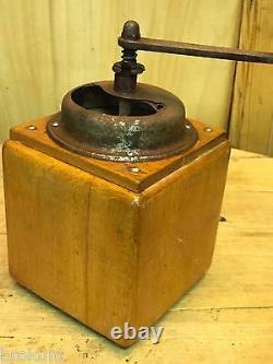 Vintage Wood Lap-Type Coffee Mill Grinder with Bakelite Knob PR106