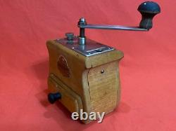 Vintage Zassenhaus Mokka Wooden Coffee Grinder MILL Hand Winding Working Old