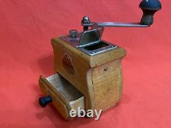 Vintage Zassenhaus Mokka Wooden Coffee Grinder MILL Hand Winding Working Old