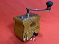 Vintage Zassenhaus Mokka Wooden Coffee Grinder MILL Hand Winding Working Old