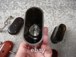 Vintage art deco WW2 era bakelite coffee mill grinder TRAMP 1940s 3 colour lot