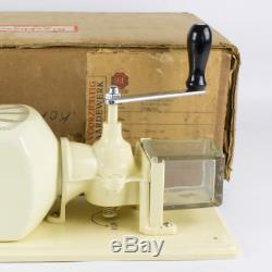 Vintage coffee grinder Dutch Douwe Egberts wall hand crank coffee mill with box