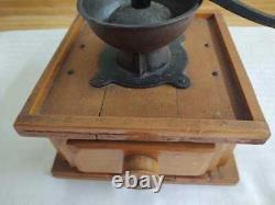 Vintage wood/cast iron coffee grinder, 1800's