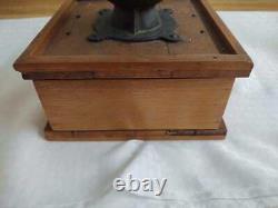 Vintage wood/cast iron coffee grinder, 1800's