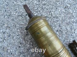 Vtg Antique 19c. Ottoman Turkish Brass Bronze Coffee MILL Grinder Maker Marked