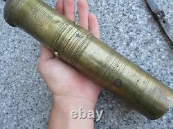 Vtg Antique 19c. Ottoman Turkish Brass Bronze Coffee MILL Grinder Maker Marked