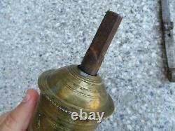 Vtg Antique 19c. Ottoman Turkish Brass Bronze Coffee MILL Grinder Maker Marked