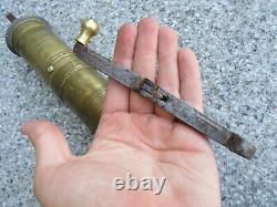 Vtg Antique 19c. Ottoman Turkish Brass Bronze Coffee MILL Grinder Maker Marked