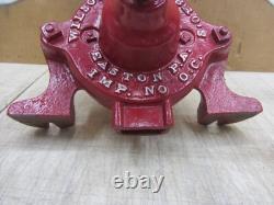 Vtg Antique Cast Iron Coffee Grinder Hand Crank Belt Grain Feed MILL Wilson Bros