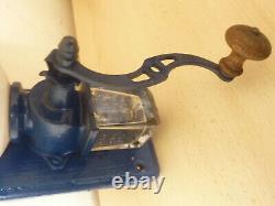 Wall COFFEE GRINDER Antique Wall Mount Mill machinal tool Machine Age iron wood