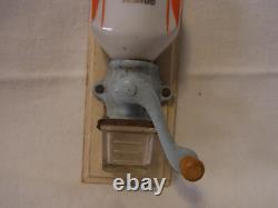 Wall Coffee Grinder China Wood Glass Metal Antique German for Dollhouse #E