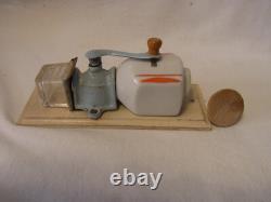 Wall Coffee Grinder China Wood Glass Metal Antique German for Dollhouse #E