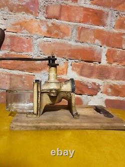 Wall hanging rustic coffee grinder, unique and rare primitive coffee grinder