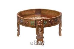 Wood Antique Indian Chakki Grinder Chakki And Office And Home Coffee Table