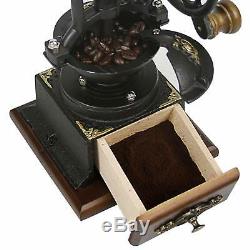 Wood Vintage Antique Coffee Bean Grinder Mill Windmill Hand Crank Manual Crank