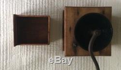 Wooden Coffee Grinder, hand-crank, antique